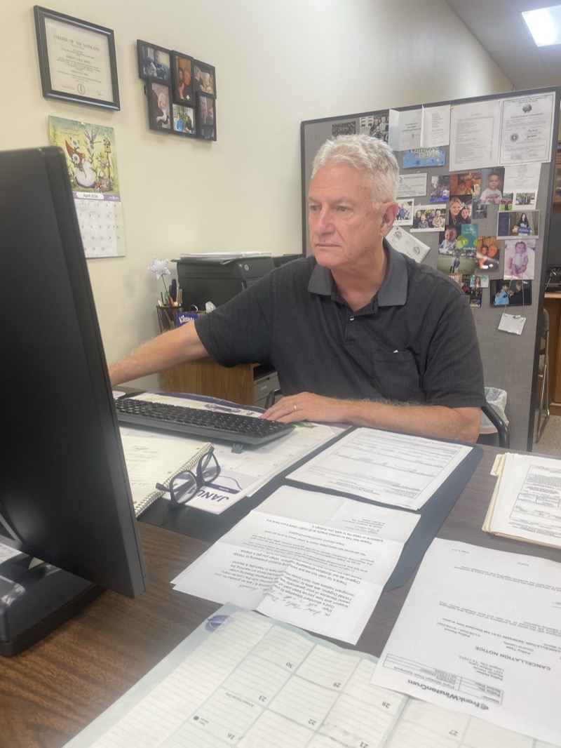 Dale Moon, owner of Moon Insurance Managers, Inc., at his Houston office.